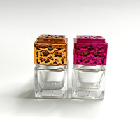Luxe Carré Rose Or Couvercle Évent De Voiture Diffuseur D'air Désodorisant Clip En Métal Parfum De Voiture Bouteille De Parfum