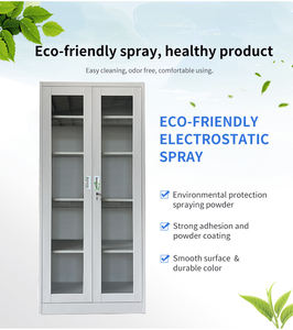 Modern <strong>Office</strong> Glass-Frame Metal Filing <strong>Cabinet</strong> with Glass Doors for School Supermarket Basement Dining Use - Product Image 6