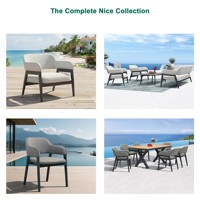 Ensemble de meubles de jardin en aluminium Express Garden - Chaise et table, coussins légers à séchage rapide, utilisation hospitalière et hôtelière, design moderne