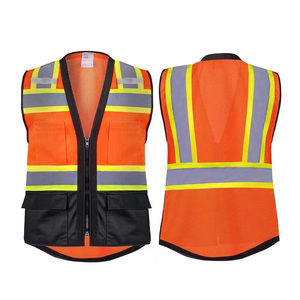 Durable High Visibility Mesh Vest Construction Site Work Vest Customize Surveyor Reflective Safety Warm Vest with Zipper - Product Image 4