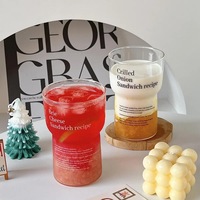Verre en borosilicate imprimé, sans pied, sans couvercle, couleur unie, résistant aux hautes températures, pour usage en salon