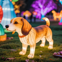 Chinesische Tier-Seidenlaterne Hundelaterne Handgefertigte Festlaterne für Weihnachten Erntedankfest Zoo-Lichtfestival Dekorationen