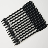 Huwairen – Lot de 12 flèches courtes en aluminium de 625 pouces avec pointes de rechange en feuille de saule, 17 cm, pour le tir