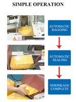 Machine d'emballage sous film rétractable Hipac entièrement automatique pneumatique pour boîtes en forme de L, de qualité alimentaire et pour boissons
