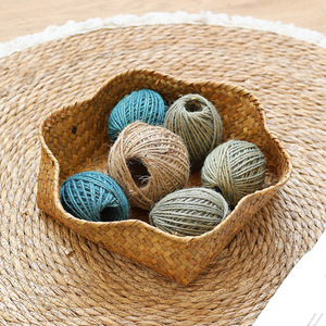 จานผลไม้ทำจากฟางสไตล์ชนบทสำหรับห้องนั่งเล่นโต๊ะกาแฟของว่างตะกร้าขายของชำโฮมสเตย์ร้านอาหารแผนกต้อนรับ - Product Image 3