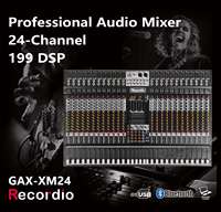 GAX-XM24 Green Audio Professionnel 24 Canaux Mixeur Audio USB avec Enregistrement AUX Console de Mixage Audio pour Scène DJ