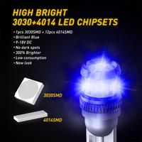 Ampoule LED AUXITO Bestseller T10 B2 9V 18V, ampoule de phare LED bleue 240lm 1 pièce 3030SMD 12 pièces 4014SMD pour éclairage intérieur de voiture