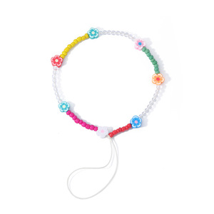 Nouvelle vente chaude coloré téléphone sangles Amériques à la main initiale lettre coeur perles Style téléphone portable chaînes perles pour les femmes - Product Image 3