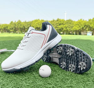 Men <b>Golf</b> Shoes Non Slip Waterproof Cushioning <b>Golf</b> Sneakers Leather Microfiber Mesh Lace Up Course Footwear - Product Image 6