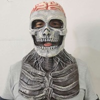 Masques de fête d'Halloween en peluche en latex effrayants et amusants de fabricant, masques de crâne pour Noël, ciblés et en stock