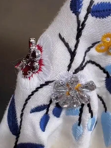 Maglione di Lusso con Ricami di Fiori e Diamanti Scintillanti per <span class=keywords><strong>Donna</strong></span>, Maglieria Autunno Inverno, Top Lavorato a Maglia, Pullover, Abbigliamento Femminile - Product Image 3