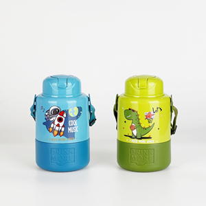 Agua de plástico con pajita y cuerda <span class=keywords><strong>2023</strong></span> nuevo producto 1000ml niños lindas botellas de agua OPP Camp regalos listos sostenibles - Product Image 3