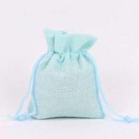 Petit cordon coloré cosmétique poussière lin cadeau bijoux sac pochette en lin pochette d'emballage sac à cordon en lin