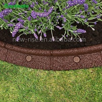 Bordure de jardin flexible en caoutchouc GARDMATE - Clôture de jardin écologique résistante aux intempéries et durable avec 6 piquets en plastique pour pelouses
