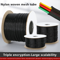 Manchon textile auto-enroulant de type ouvert en nylon, tube en maille tissée, matériau ignifuge et résistant aux flammes