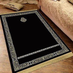 Tapis de sol en flanelle style ethnique simple, imprimé motif losanges dorés, vente en gros, best-seller transfrontalier, style classique du Moyen-Orient - Product Image 2