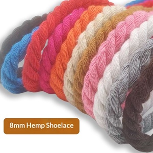Lacets en Corde de Chanvre à Trois Brins YH, Épais, Noirs, Style Samurai <span class=keywords><strong>Dunk</strong></span>, Ronds, Largeur 8mm pour Baskets - Product Image 3