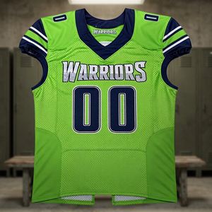 Camiseta de Fútbol Americano Verde para Hombre, Cuello en V, Transpirable, Sublimada, Número 00 de los Warriors, Manga Corta - Product Image 1