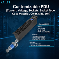 KAILES (KLS) Série KLS-K33 Bloc d'alimentation vertical (PDU) à 20 prises, 7680W, avec affichage de la tension et du courant, entrée 32A, personnalisable