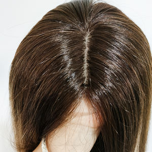 Peluca Médica de Encaje Completo de Cabello <span class=keywords><strong>Humano</strong></span> para Pacientes con Alopecia, Parte Superior de Seda de Silicona, Cabello Virgen con Tamaño Personalizado de Fábrica, Hecha a Mano - Product Image 3