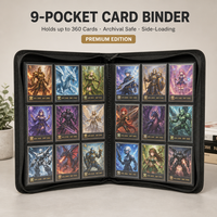 Prêt à expédier : Album de cartes à fermeture éclair en PU à 9 pochettes et 360 emplacements, chargement latéral, pour la protection des cartes MTG TCG