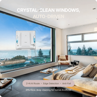 Robot nettoyeur de vitres Factory FMART W7 avec corde de sécurité de 5 m et double réservoir d'eau de 25 ml pour les immeubles de grande hauteur