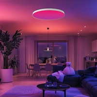 Plafonnier circulaire LED RGBIC Joystar blanc, 19+N modes, fonction de temporisation, gradation CCT, télécommande écologique