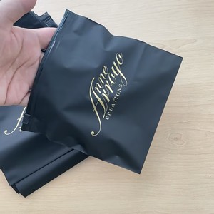 Customized Black Zipper Bag Brand Logo Waterproof Plastic Ziplock Pouch Apparel Packaging Garment Bags for Online Business - Product Image 5