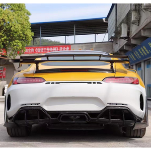 Modification et amélioration de voiture 2018-2019 : Aileron arrière en fibre de carbone pour pare-chocs, installation par colle et vis pour Benz AMG - Product Image 3