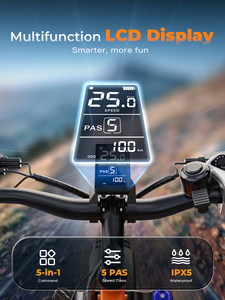 Vélo électrique tout-terrain 250W 26 pouces avec pneus larges, batterie 48V 15Ah, autonomie 120 km, accélérateur à poignée, étanche IP65, charge maximale 150 kg, livraison rapide UE - Product Image 2