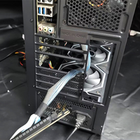 Kabel Riser GPU JEYI 180 Derajat GEN5 PCI-E 5.0 16X ke X16 untuk RTX 5090 AMD 9070XT A100 H100 Panjang Dapat Disesuaikan Server AI Tersedia