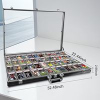Vitrine en aluminium et acrylique de qualité supérieure avec poignée et fermeture à clé pour collection de cartes de jeux de société et de sport (80x60cm)