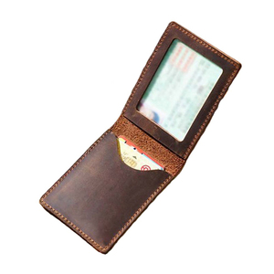 Porte-cartes en cuir véritable rétro vintage pour homme et femme pour permis de conduire Sac d'immatriculation de véhicule - Product Image 4