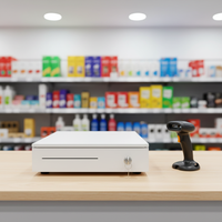 Compteur automatique de billets (4 compartiments) et de pièces (3 compartiments) en ABS – Boîte à billets à quatre compartiments pour caisse enregistreuse, machine de facturation, terminal de paiement (POS)