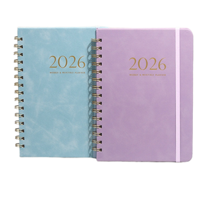 Agenda Settimanale e Mensile Personalizzata A5 con Copertina Rigida e Spirale, Logo Personalizzato in Lamina Dorata, <span class=keywords><strong>Libro</strong></span> degli Appuntamenti Aziendale - Product Image 1