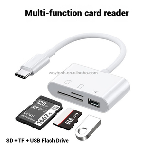 Lecteur de carte 2 en 1 Type-C Adaptateur <span class=keywords><strong>SD</strong></span>/TF pour MacBook <span class=keywords><strong>Pro</strong></span> et PC Interface USB OTG pour téléphones mobiles et appareils photo - Product Image 5
