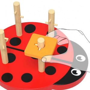 Jeu d'empilage en bois en forme de scarabée, écologique et sûr pour bébé, personnalisable, pour garçons et filles - Product Image 3