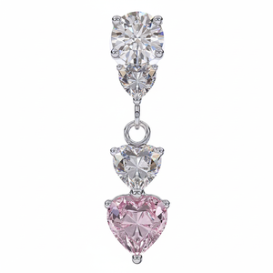 DONNA Mujer Hipoalergénico Rose 20mm SS Stud Pendientes Elegante diseño de cristal para cualquier ocasión - Product Image 2
