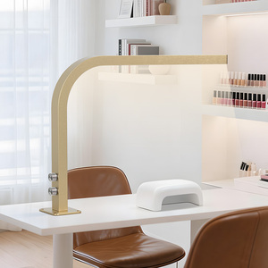 New Gold Aluminum L-shaped Rounded Corners UV LED <b>Table</b> <b>Lamp</b> Beauty Desktop <b>Portable</b> Eyelash Extension Home Salon Use - Product Image 1