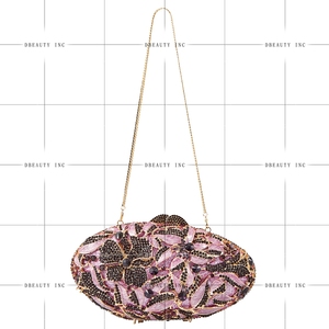 Women Exquisite Floral Rhinestone Clutch Purse Removable Chain Crystal Evening <b>Bag</b> Glitter Handbag for Party Birthday - Product Image 6
