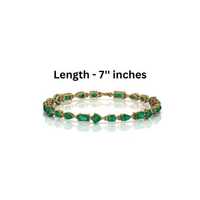 Bracelet de luxe en or 14 carats, bijoux fins, formes multiples, pour femmes - occasions de fête et cadeaux, avec émeraudes cultivées en laboratoire