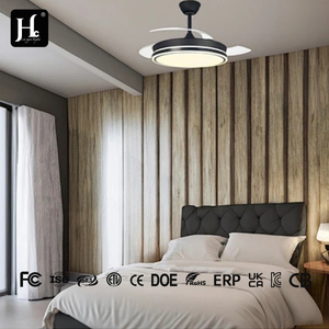 Modern interior decoration 42-inch 3-blade <b>remote</b> <b>control</b> bedroom <b>light</b>-emitting diode invisible <b>ceiling</b> fan with lamp - Product Image 3