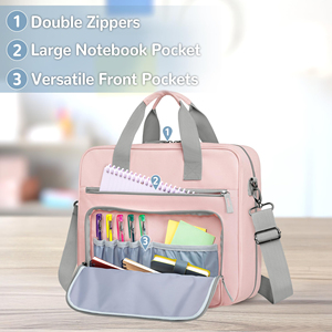 3 Ring Zipper Binder with Binder Pencil Pouch, Expanding File Organizer with Padded <b>Sleeve</b> Fit for 14 Inch <b>Laptop</b> - Product Image 3