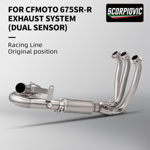 Tubo de <span class=keywords><strong>Escape</strong></span> para Motocicleta CFMOTO 675SR NK675 675 SR CF675SR, Conexión de Tubo de Enlace Delantero con DOBLE SENSOR de 51 mm - Product Image 2