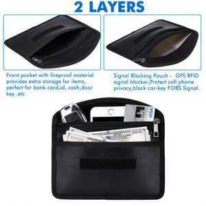 CUSTOM Two Pockets Small Fireproof Storage Pouch Sleeve Waterproof Anti-Signal Interference Money Bag Safe Envelope Pockets - Product Image 2
