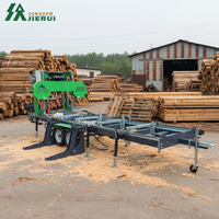 Scierie hydraulique portable à prix d'usine avec remorque, scie à ruban horizontale automatique, moteur diesel pour machine à travailler le bois
