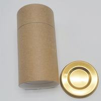 Boîte d'emballage écologique en papier kraft rond pour grains de café, chocolat, biscuits, avec couvercle hermétique et impression personnalisée