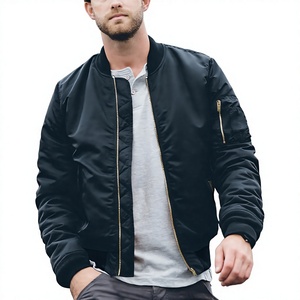 Blouson Bomber Noir pour Homme LONG MISSION INDUSTRY, Doublure en Nylon, Respirant, Coupe-Vent, Fermeture Éclair en Polyester, Col Mandarin - Product Image 2