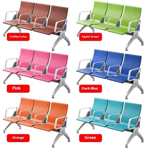 Design moderno PU fila sedia con porta di ricarica internazionale USB in lega di alluminio poliuretanica per Area di attesa clinica banca aeroporto - Product Image 3