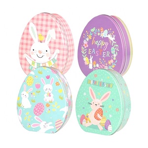 Boîte en métal avec logo personnalisé unique pour biscuits de Pâques Boîte en fer blanc Bonbons <span class=keywords><strong>Chocolat</strong></span> Cadeau en forme d'œuf Récipient de rangement en métal - Product Image 5